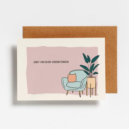 POSTCARD - GENIET VAN EEN DIK VERDIEND PENSIOEN