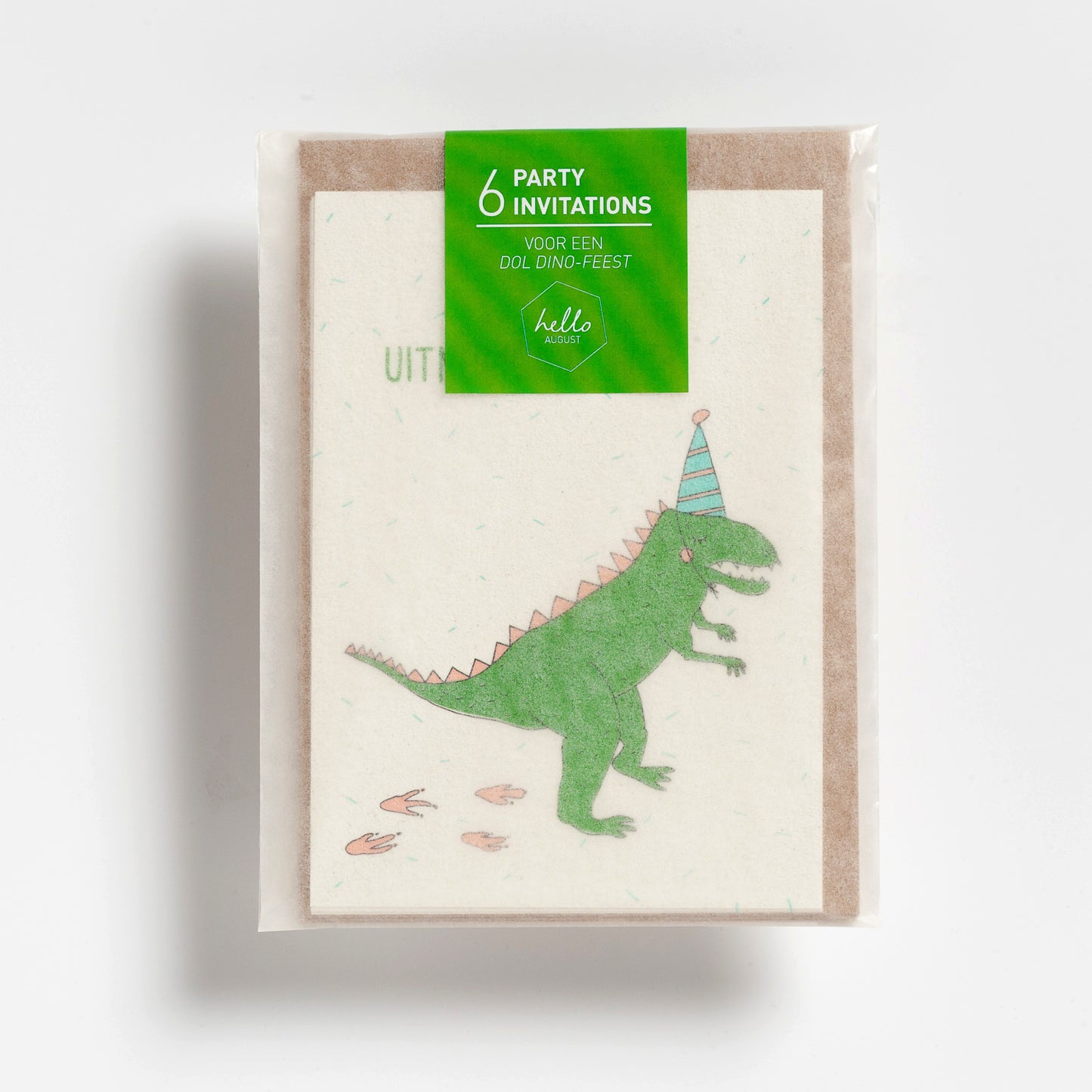 6 PARTY INVITATIONS DINOSAURUS